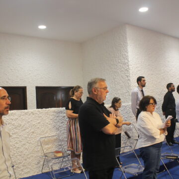 Visita dos Cat. Itinerantes (Frei Mario, Mª Lucia e Tiago)